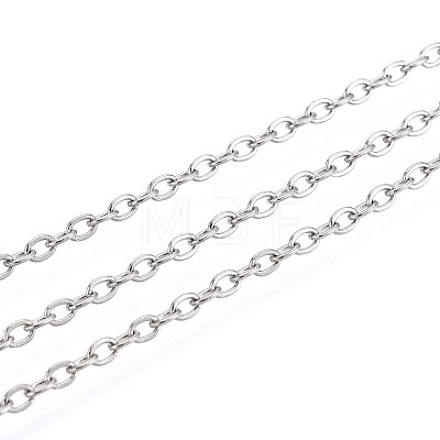 Tarnish Resistant 304 Stainless Steel Cable Chains X-CHS-R002-0.4mm-1