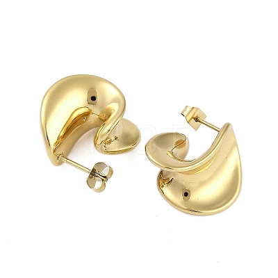 Ion Plating(IP) 304 Stainless Steel Stud Earrings for Women EJEW-K281-29G-1