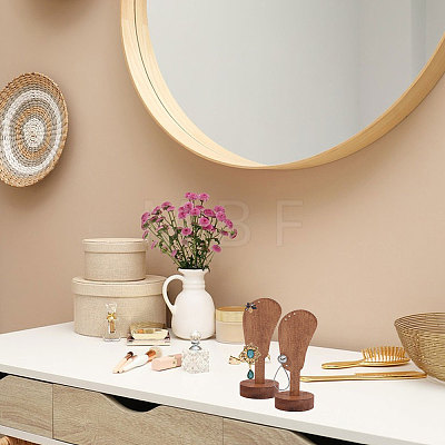 2Pcs Desktop Ear Shaped Wood Earrings Organizer Display Stands for Jewelry Display Rack ODIS-CA0001-32B-1
