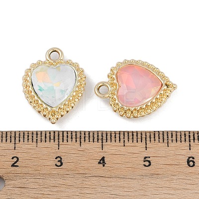 UV Plating Alloy with Mixed Color Glass Rhinestone Pendants FIND-M018-36G-1