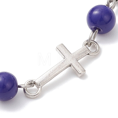 Zinc Alloy Enamel Link Bracelets BJEW-JB12751-01-1