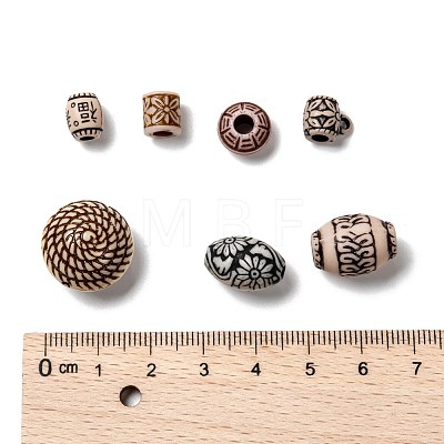 Mixed Antique Style Acrylic Beads MACR-R546-01-1