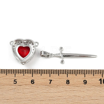 Brass Micro Pave Cubic Zirconia Pendant Sets KK-S507-18P-1