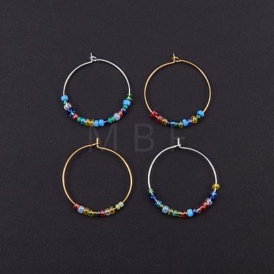 Brass Wine Glass Charm Rings Hoop Earrings KK-PH0028-01M-1