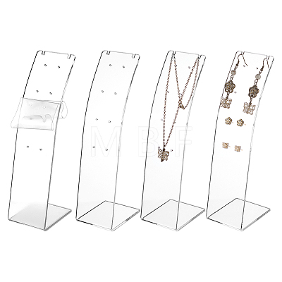 Desktop Acrylic Slant Back Single Necklace Display Stands ODIS-WH0025-234C-1