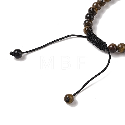 6mm Round Natural Tiger Iron Braided Bead Bracelets BJEW-C067-01A-04-1