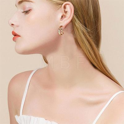 Titanium Steel Multi Layered Claw Stud Earrings for Women JE1102A-1