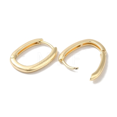 Rectangle Brass Huggie Hoop Earrings for Women EJEW-U008-12G-1