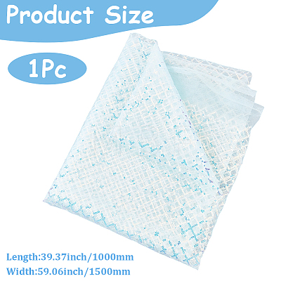 1M Polyester & PVC Sequined Mesh Fabric DIY-CY0003-54A-1