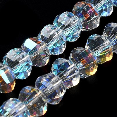 Transparent Electroplate Glass Beads Strands GLAA-Q099-C01-13-1-1