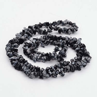 Natural Snowflake Obsidian Beads Strands F018-1