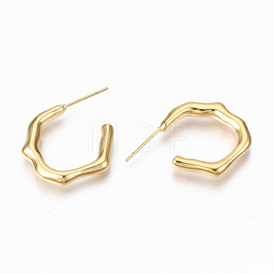 Brass Half Hoop Earrings KK-R117-021-NF-1