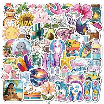 50Pcs PP Plastic Sticker PW-WG74AFC-01-1