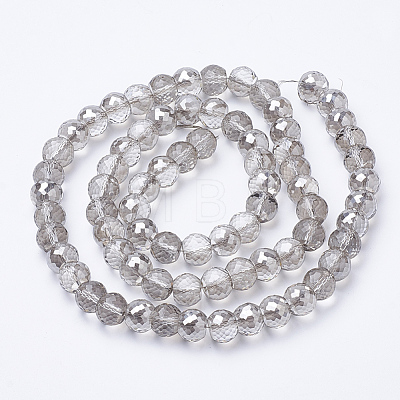 Electroplated Glass Beads Strands EGLA-Q092-10mm-A05-1