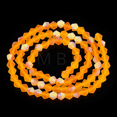 Imitate Austrian Crystal Bicone Frosted Glass Beads Strands GLAA-F029-TM3mm-A23-1