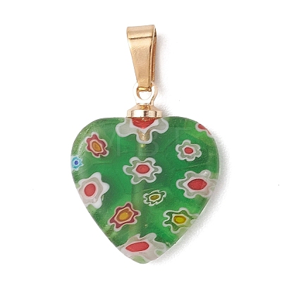Handmade Millefiori Glass Pendants PALLOY-JF05133-1