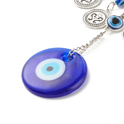 Glass Turkish Blue Evil Eye Pendant Decoration HJEW-I008-01AS-1