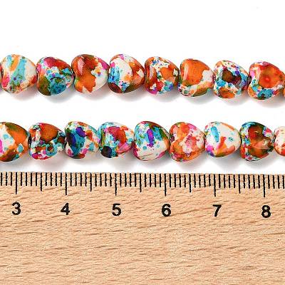 Spray Printed Synthetic Turquoise Beads Strands TURQ-P002-01A-07-1