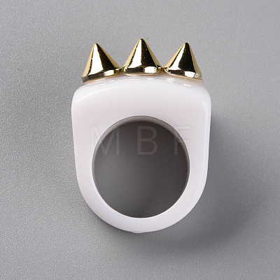 Opaque Acrylic Finger Rings RJEW-T010-12-1