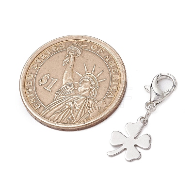 5Pcs Clover 201 Stainless Steel Pendant Decorations SA-CJ81B3-1