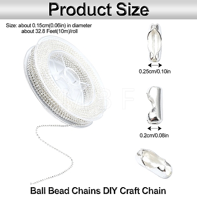 1 Roll Iron Ball Bead Chains CH-YW0002-04S-1