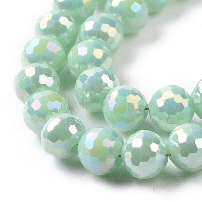 Electroplate Opaque Solid Color Glass Beads Strands X-GLAA-E036-10D-1