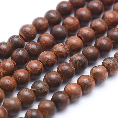 Natural Rosewood Beads Strands X-WOOD-P011-06-8mm-1