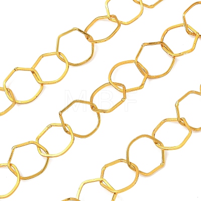 Rack Plating Brass Hexagon Link Chains CHC-N009-03G-1