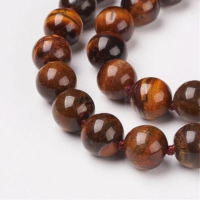 Natural Tiger Eye Beads Necklaces NJEW-F138-10mm-02-1