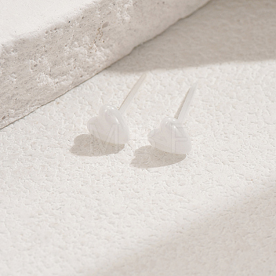 Heart Porcelain Stud Earrings WG0016-1-1