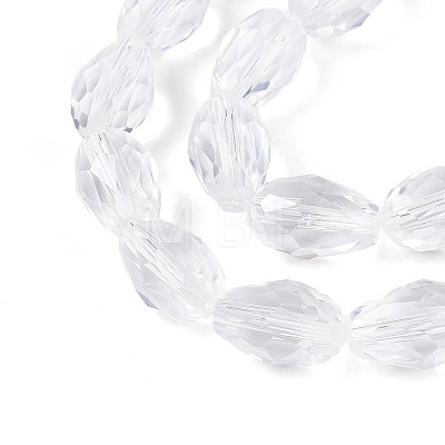 Transparent Teardrop Glass Beads Strands GLAA-T025-79D-01-1