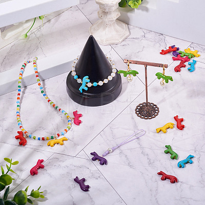 10Pcs Synthetic Turquoise Beads G-TADJ0001-01A-1