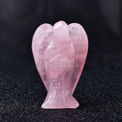 Natural Rose Quartz Carved Healing Angel Figurines PW-WG20771-02-1
