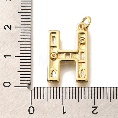 Brass Micro Pave Clear Cubic Zirconia Pendants KK-G521-01G-H-1