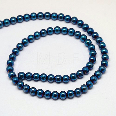 Electroplate Non-magnetic Synthetic Hematite Beads Strands G-J169A-6mm-03-1