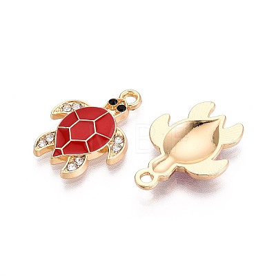 Alloy Rhinestone and Enamel Pendants PALLOY-T092-40G-03-1