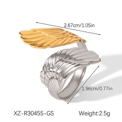 304 Stainless Steel Cuff Open Rings WG230D2-02-1
