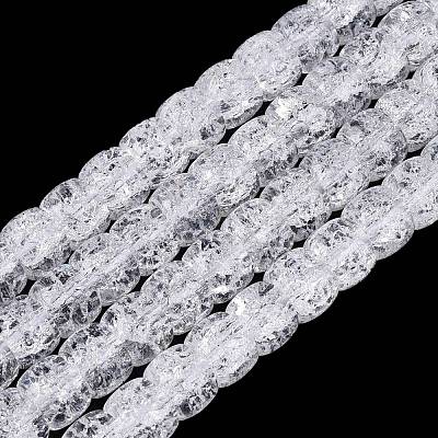 Crackle Transparent Glass Beads Strands GLAA-N069-03A-10-1