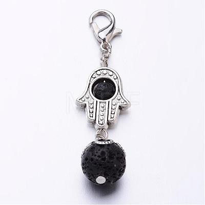 Natural Lava Rock Pendants HJEW-JM00205-01-1