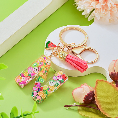 Fruit Series Letter Resin Keychains KEYC-TAC0033-02N-1