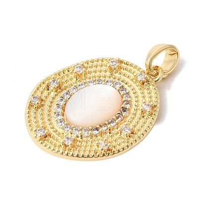 Natural White Shell Pendants KK-Z149-16G-1
