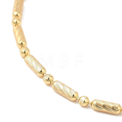 Rack Plating Brass Column & Ball Chain Necklace for Women NJEW-F311-06G-1