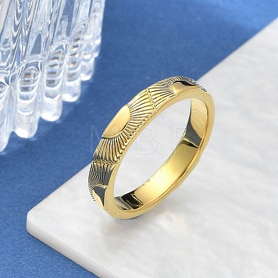 304 Stainless Steel Sun Shin Finger Ring for Women RJEW-B109-04G-1