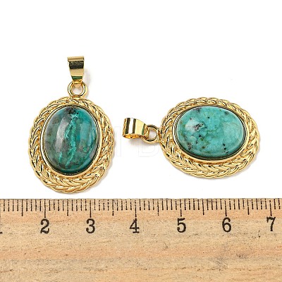 Natural African Turquoise(Jasper) Oval Pendants G-B079-02G-01-1