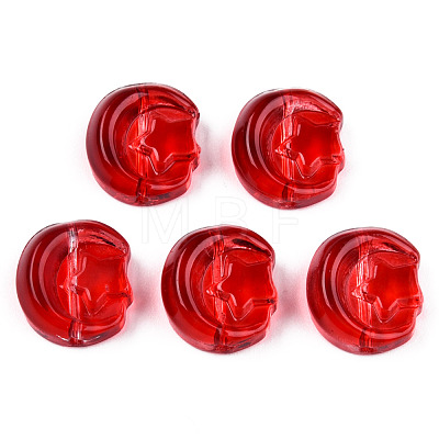 Transparent Spray Painted Glass Beads GLAA-N035-036-C07-1