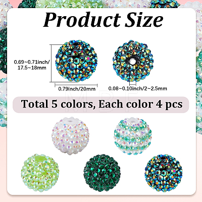 Resin Rhinestone Beads RESI-PA0001-44B-1