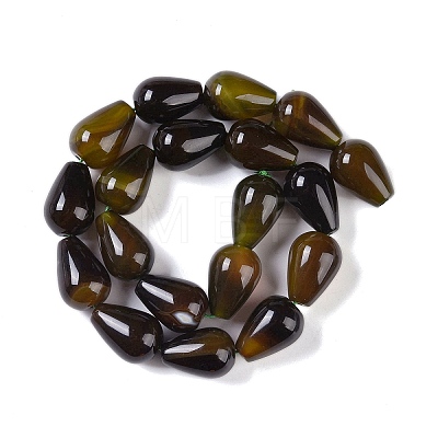 Natural Green Agate(Dyed & Heated) Beads Strands G-P521-D01-01A-1