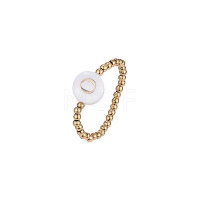 304 Stainless Steel and Shell Finger Rings WG7EF54-15-1