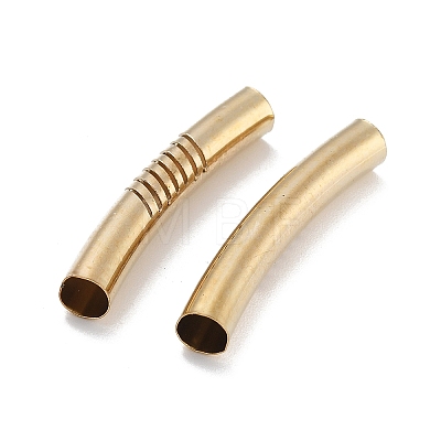 Brass Curved Tube Beads KK-B120-01C-G-1