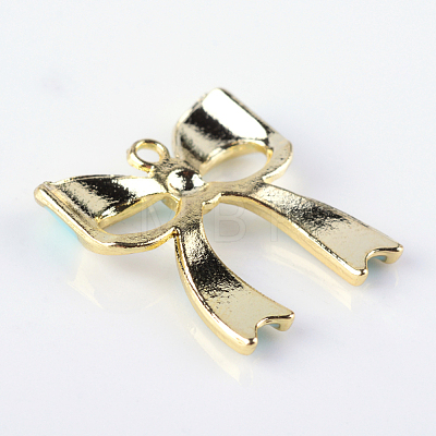 Bowknot Alloy Enamel Pendants X-ENAM-Q033-22B-1